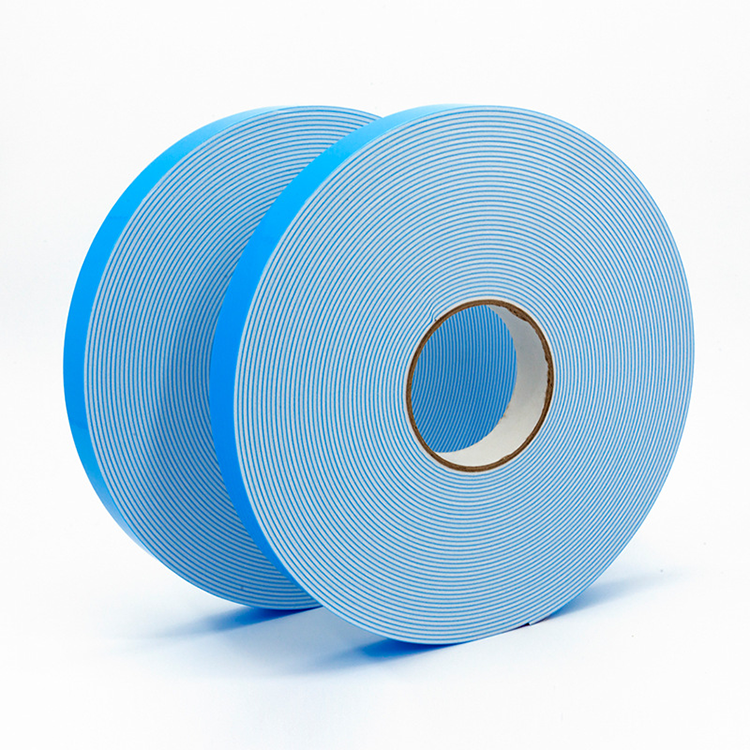 Self Adhesive Double Sided Foam Tape Blue Film White Double Sided PE Foam Tape