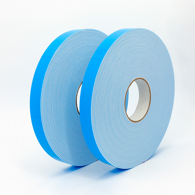 PE Foam Heat Resistance Blue film Black PE Double Sided Tape With Good Adhesive