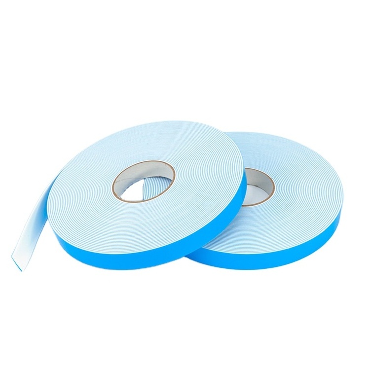 Self Adhesive Double Sided Foam Tape Blue Film White Double Sided PE Foam Tape