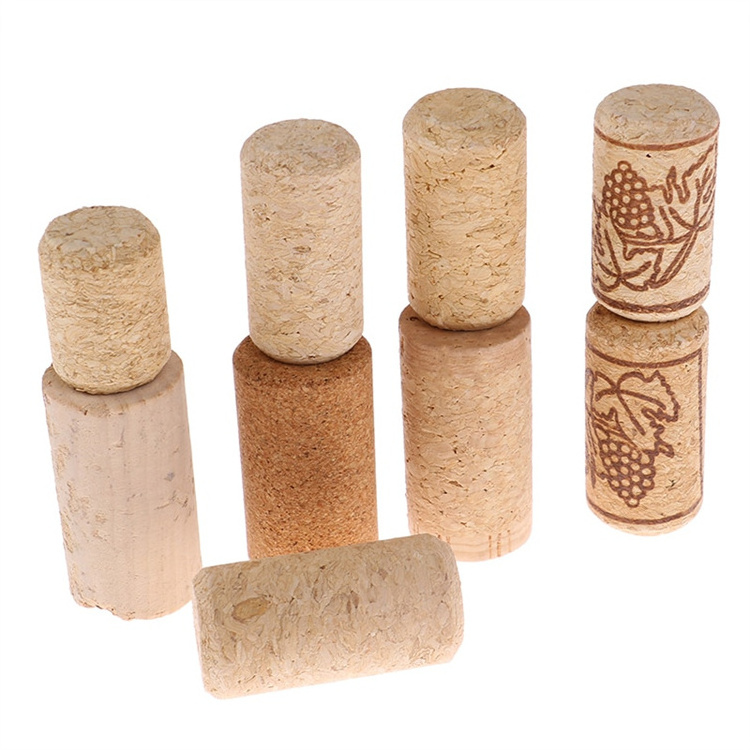 Factory Customized Wine Champagne Corks Sealing Wine Bottle Cork Stoppers Sealing Cap Bottle Cover Glass Bottle Wood Cork Top