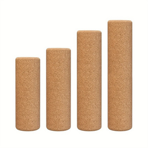 30cm/45cm Natural Cork Yoga Pillar High Density Cork Roller Eco Friendly Custom Logo Size Muscle Back Pain Yoga Roller