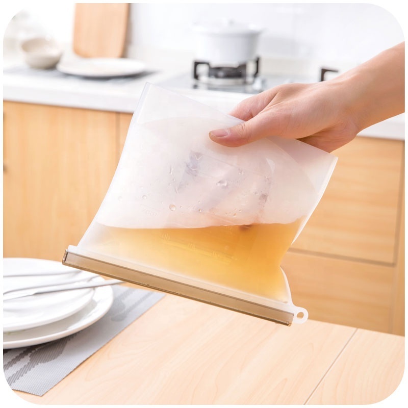 Reusable Food Storage Bags Leak Proof Silicone Ziplock Sandwich Bags