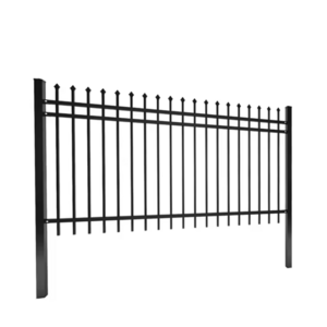 Factory direction supply Decorative Steel Picket Fenc with Solid Picket & Rings Ornamental Wrought Iron Fencing Trellis & Gates