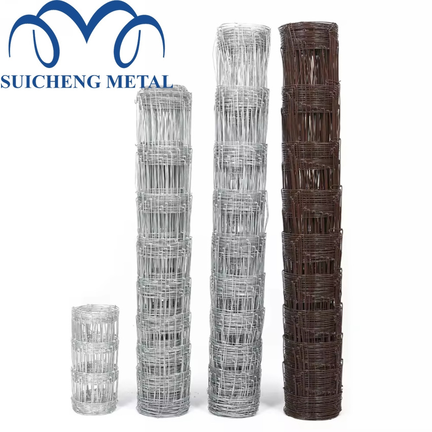 Cheap  customized height length rural cattle deer sheep goat fixed knot galvanized wire mesh fence