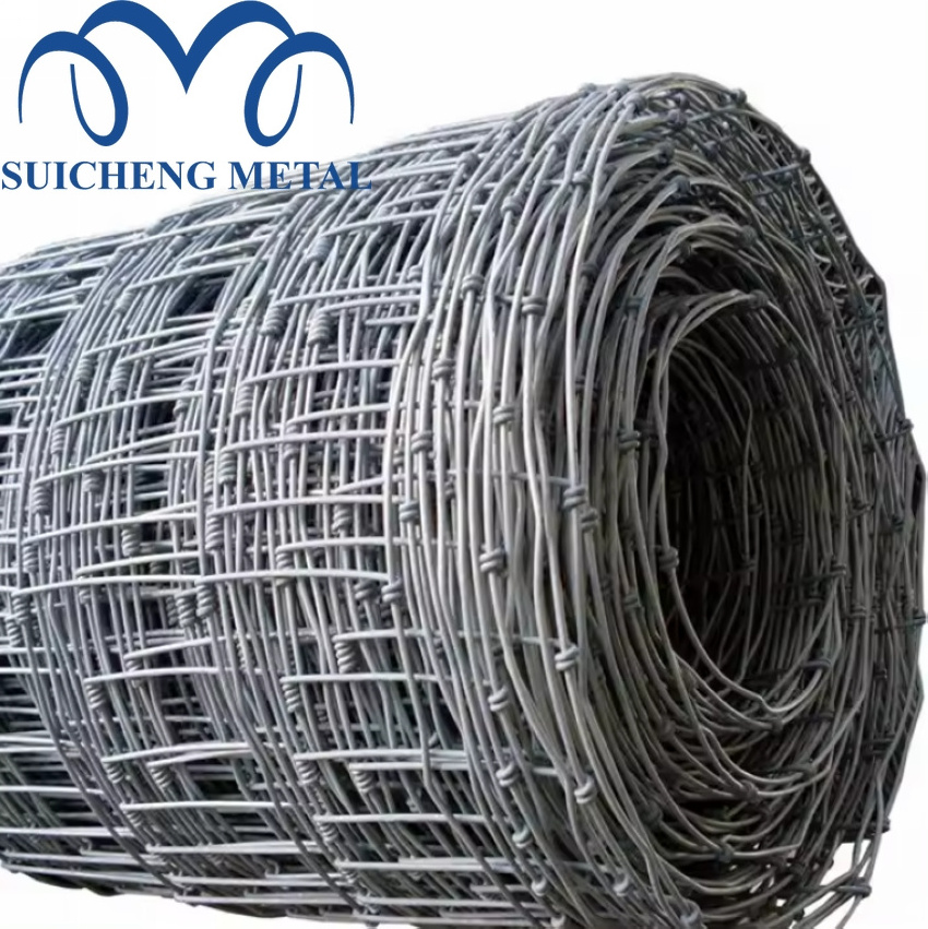 Cheap  customized height length rural cattle deer sheep goat fixed knot galvanized wire mesh fence