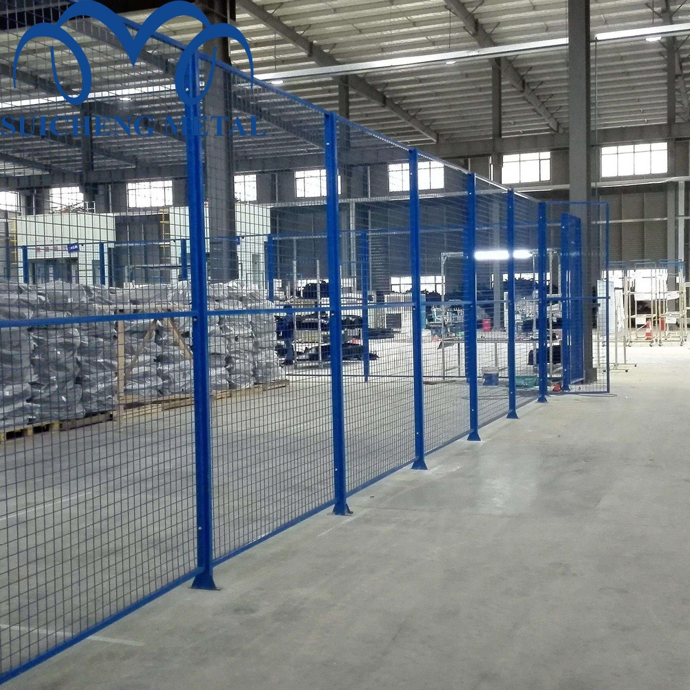 blue color 1.8m high fence partition panels /wire mesh warehouse security fence