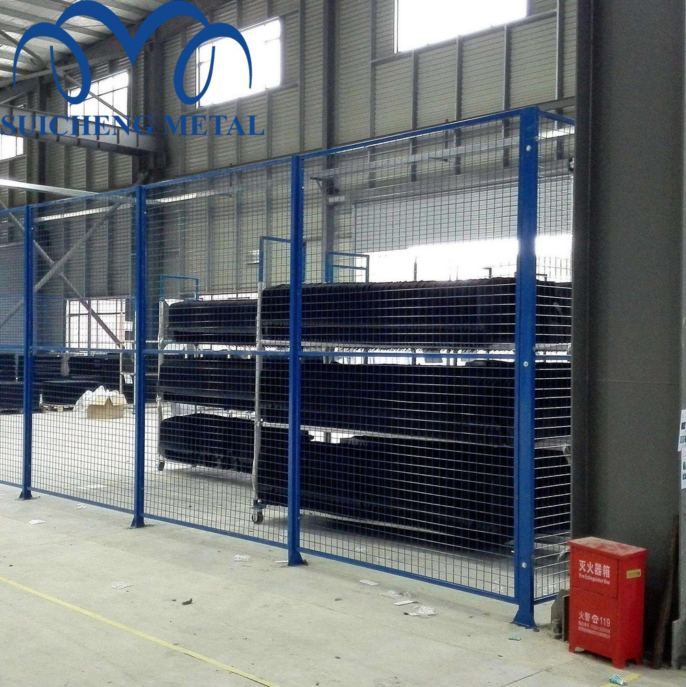 blue color 1.8m high fence partition panels /wire mesh warehouse security fence