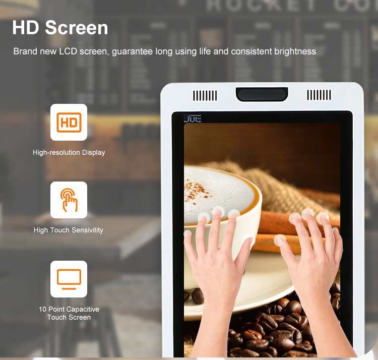 Digital Android Window Restaurant Tablet Ordering Vending Self Service Payment Kiosk Touch Screen Unattended Terminal Kiosk