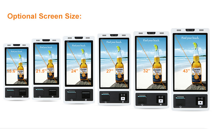 Digital Android Window Restaurant Tablet Ordering Vending Self Service Payment Kiosk Touch Screen Unattended Terminal Kiosk