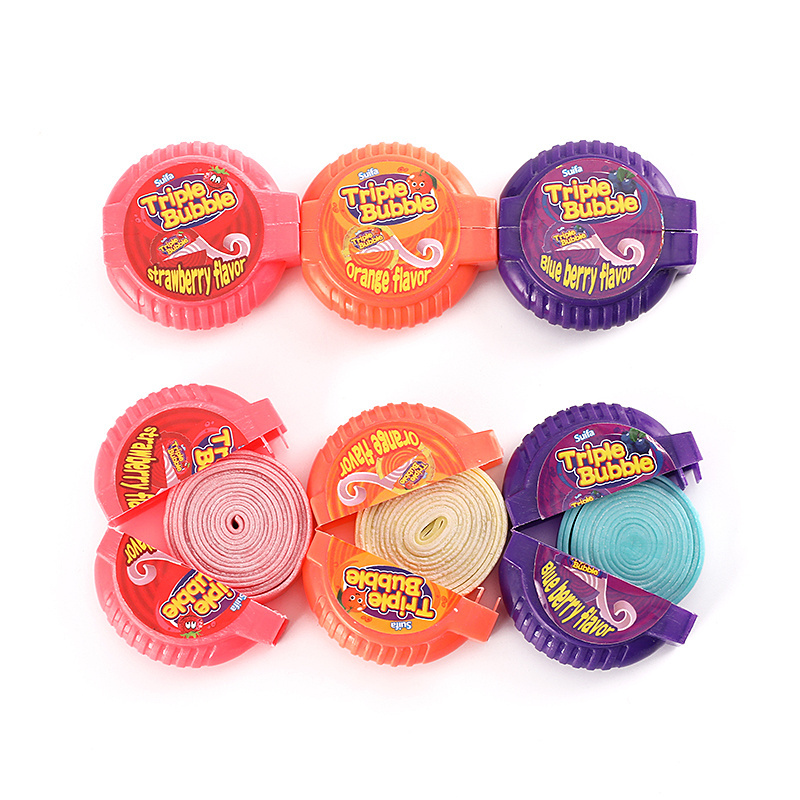 New arrival orange blueberry strawberry flavor bubblegums super roll bubble gum