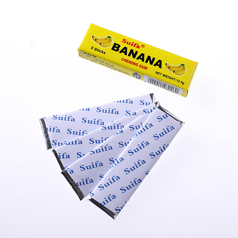 OEM high quality banana strawberry natural fruit europe chewing gum