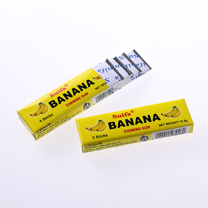 Factory Direct 4 sticks banana cinnamon xylitol spearmint custom chewing gum