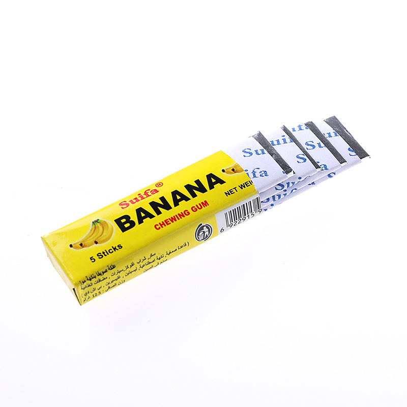 OEM high quality banana strawberry natural fruit europe chewing gum