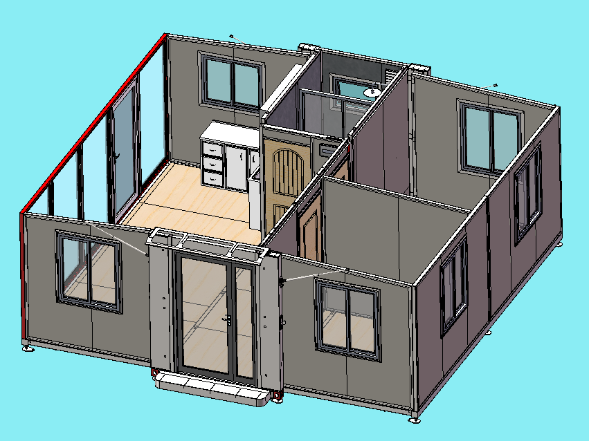 Suihe Mobile Home 0206  Portable Modular House with Privacy Glass walls