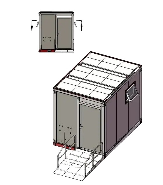 10ft Outdoor Prefab Mobile Wheelchair Toilet for Disabled