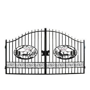 Galvanized powder coated luxury wrought iron gate designs