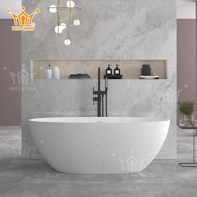 Good Quality Bath Freestanding Solid Surface Tub Modern Stand Alone Acrylic Resin Bathtub