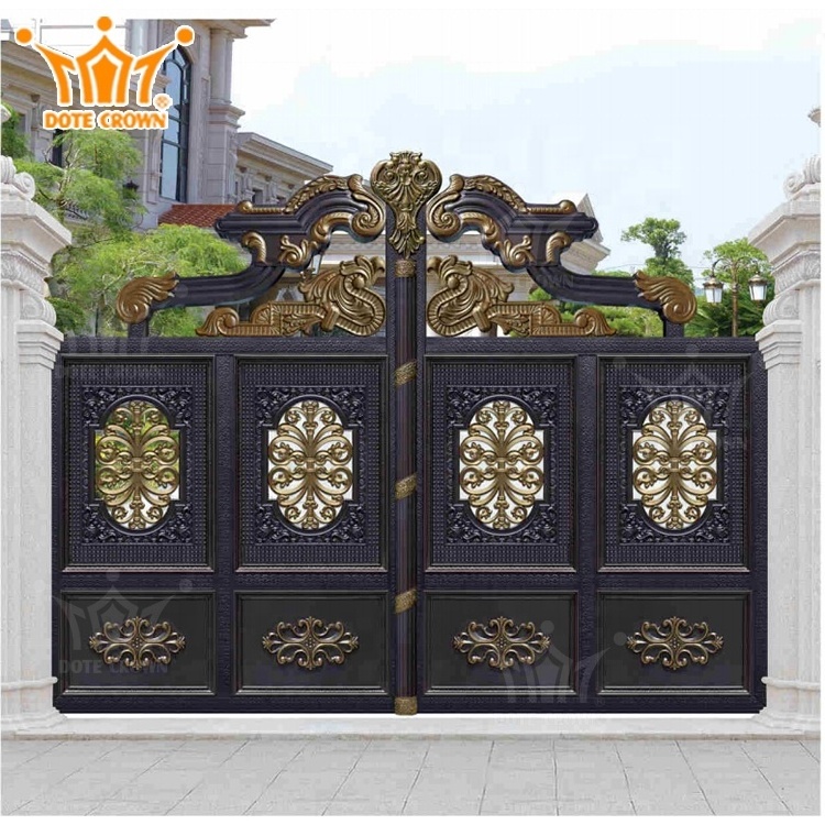 Luxury Wrought House Iron Pipe Metal Main Gate For Villas Iron Fancy Gates for villa