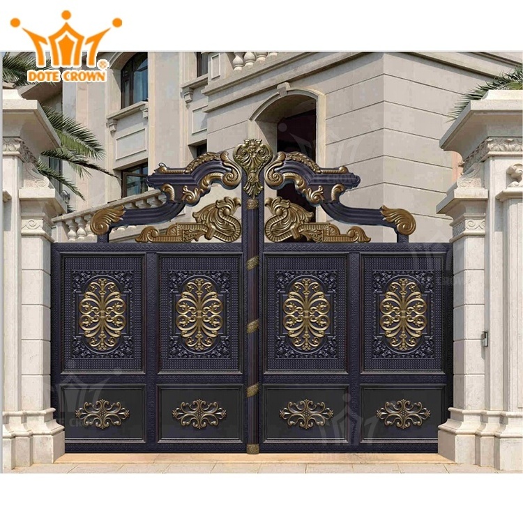 Luxury Wrought House Iron Pipe Metal Main Gate For Villas Iron Fancy Gates for villa