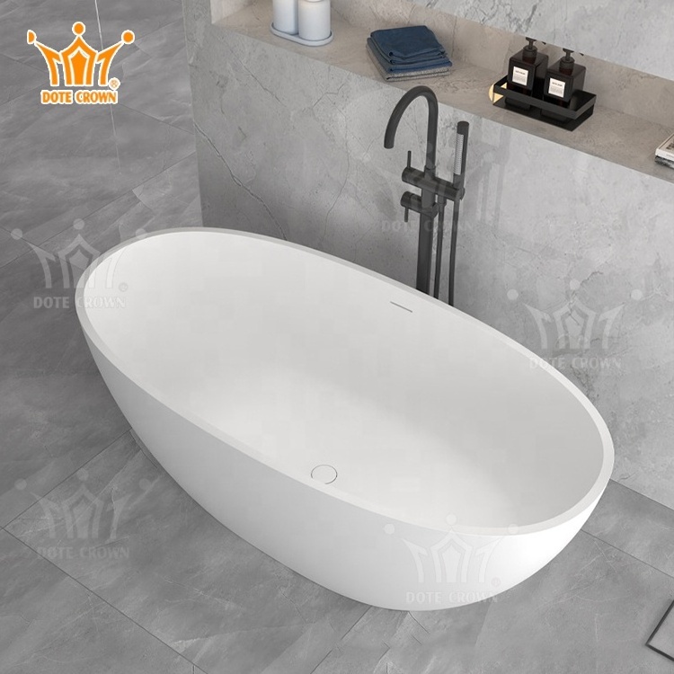 Good Quality Bath Freestanding Solid Surface Tub Modern Stand Alone Acrylic Resin Bathtub