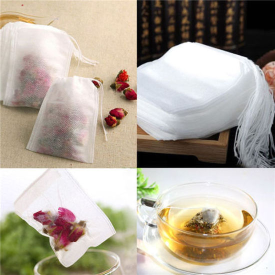 Teabags Empty Scented Tea Bags with String Heal Seal Filter Paper tea bag