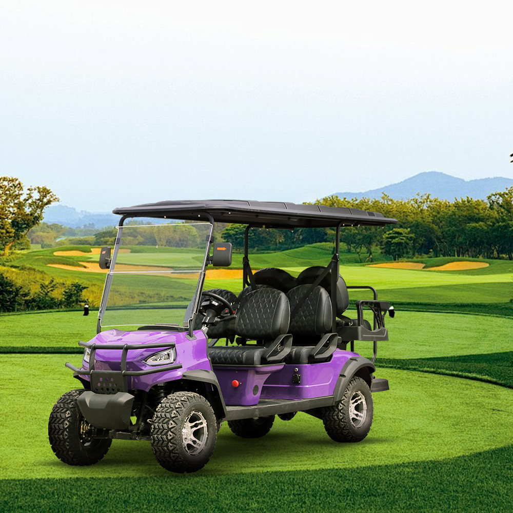 Suitable New Design 4+2 Seater Aluminum Frame 72V Lithium Battery Electric Golf Cart