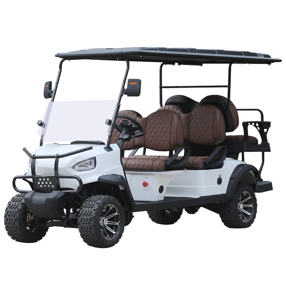 Suitable New Design 4+2 Seater Aluminum Frame 72V Lithium Battery Electric Golf Cart