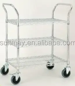 Esd Push Cart Wire Shelving Trolley