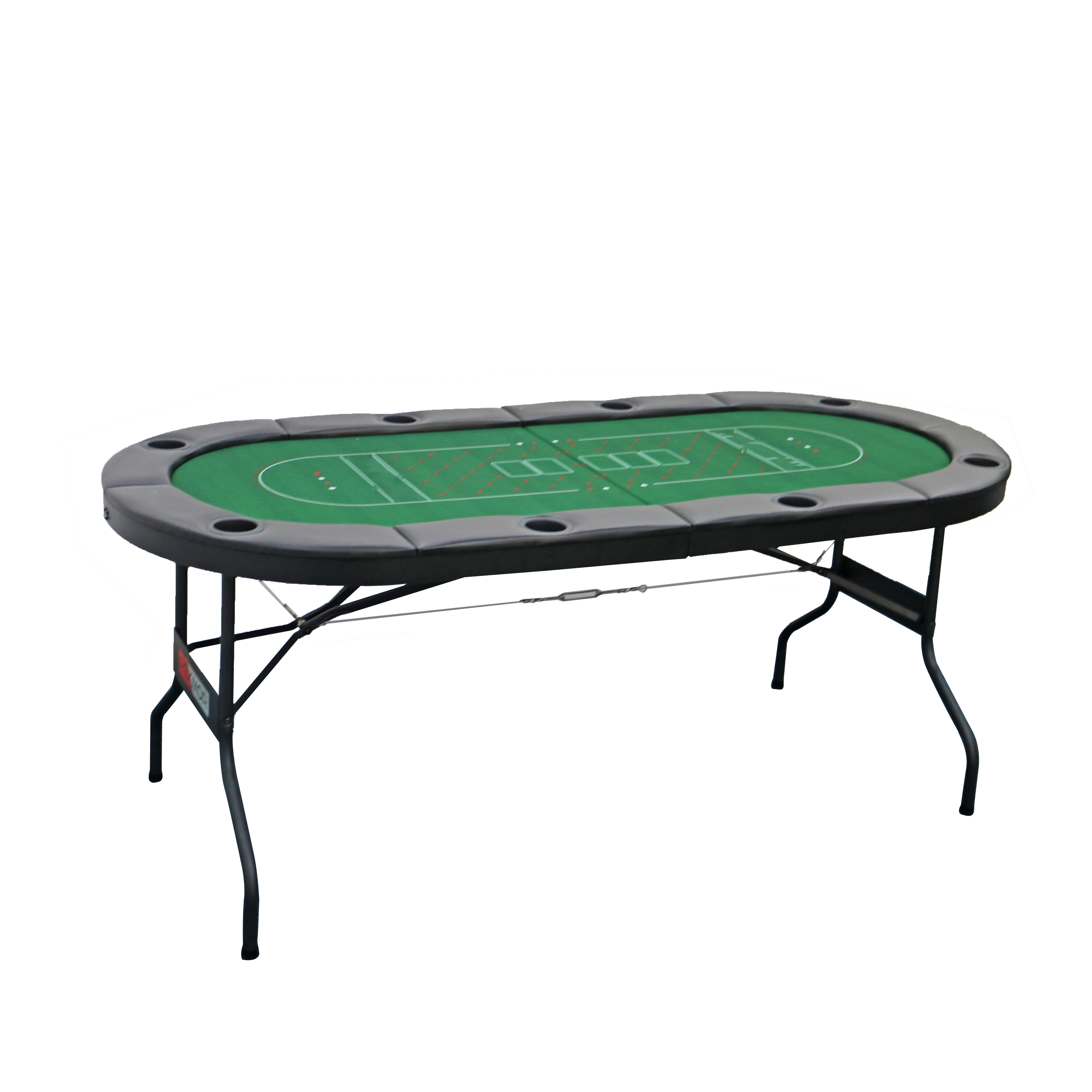 Wholesale 84inch Deluxe 10 Player Casino Poker Table With Folding Steel Leg