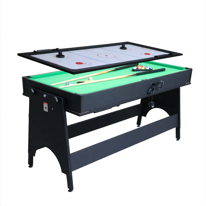 Upgrade Multi-function Flip Game Table Play 2-in-1 Air Hockey Table & Billiards Indoor Games