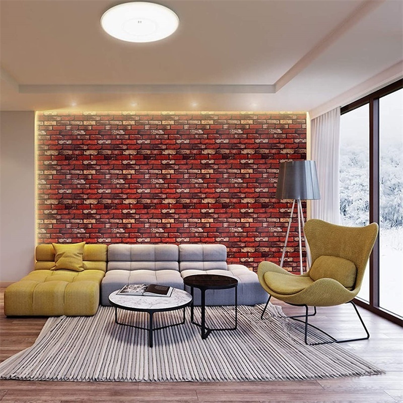 Europe Hot Sale  best quality new product latest design pvc 3d brick wallpaper