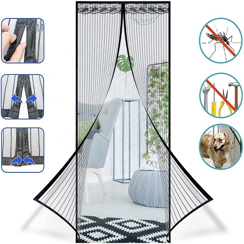 Heavy Duty Magnetic Screen Door Self Sealing Mesh Curtain Door Pet and Kid Friendly Fits Doors Anti Mosquito Mesh Curtain