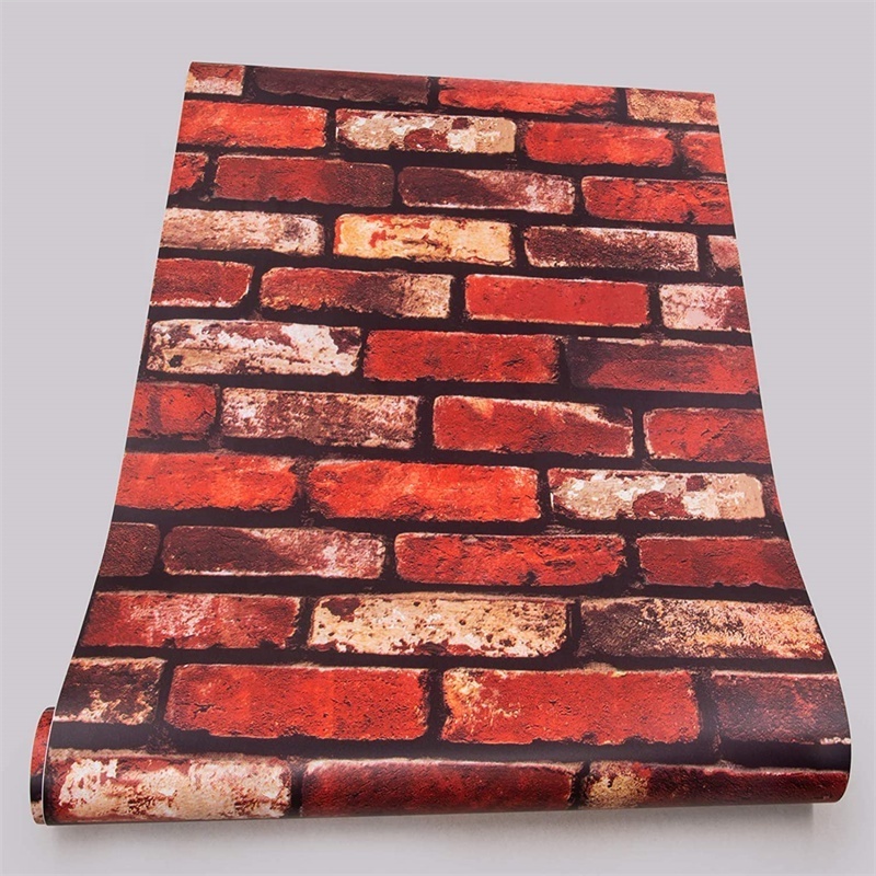 Europe Hot Sale  best quality new product latest design pvc 3d brick wallpaper