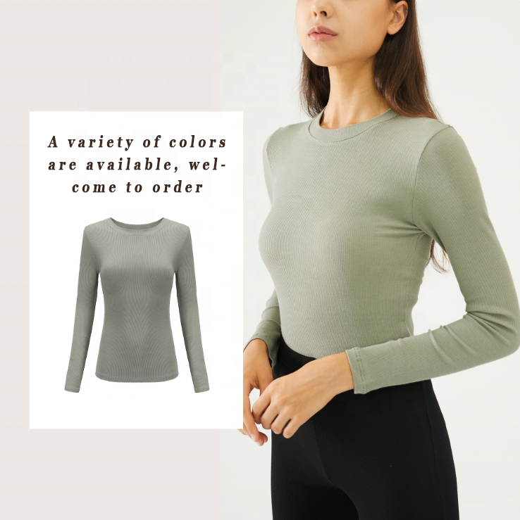 Sexy Women Bamboo Basic T Shirt 2020 New Style O-neck Long Sleeve Autumn Winter Full Free Casual Short Solid Knitted Support