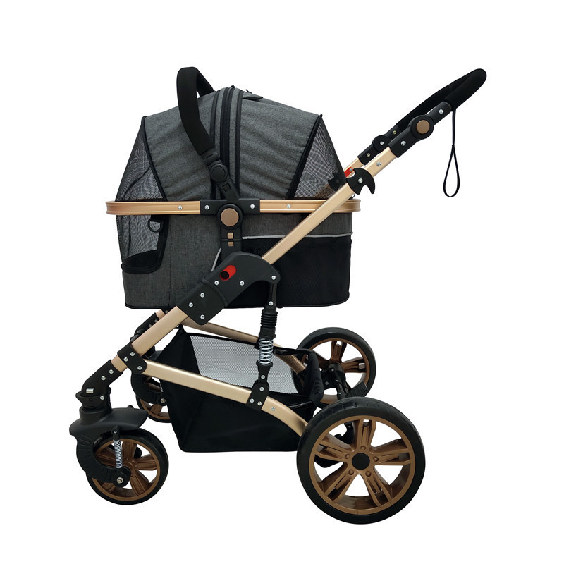 High quality folding detachable dog travel pet trolley small cat carrier portable pet stroller