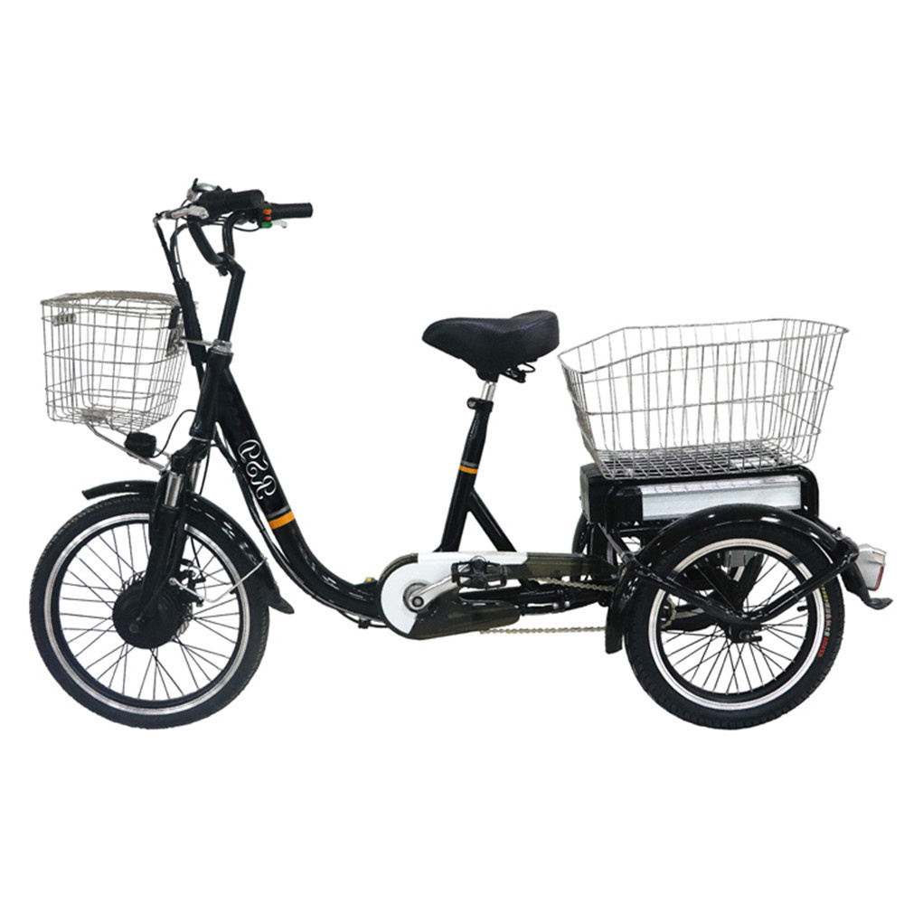 J e bikes 2022 easy style dual motor drift trike electric cargo bike bicycle 3 wheel with side car back support for adults