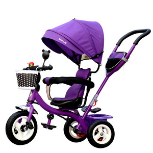 Best foldable baby tricycle big wheel ride on trikes 4 in 1 kids tricycle with umbrella for 2 years old