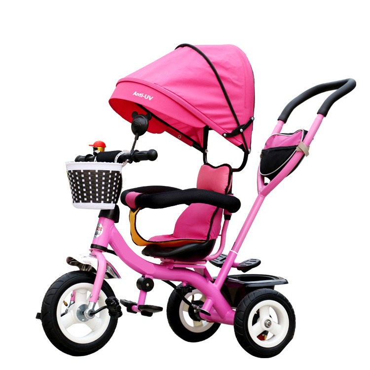 Best foldable baby tricycle big wheel ride on trikes 4 in 1 kids tricycle with umbrella for 2 years old