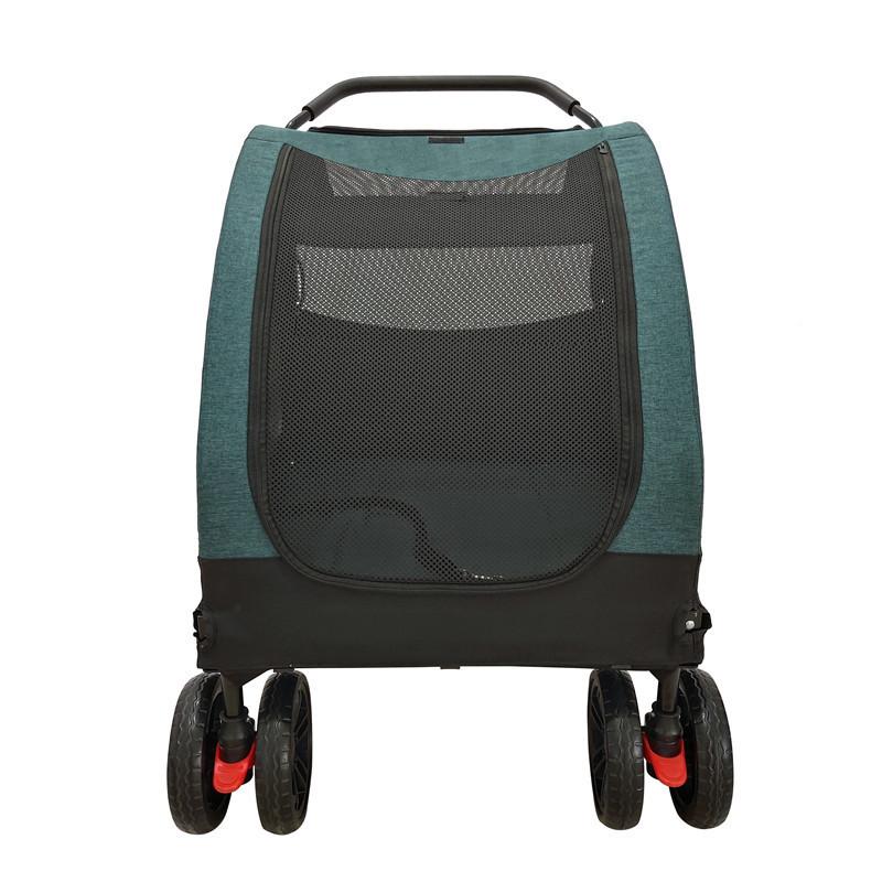 Green luxury dog stroller big size pet carrier medium dog cat stroller for sale