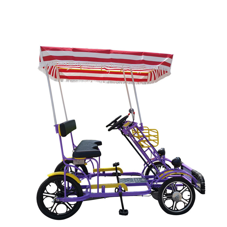 wholesale 4 seater tandem bike 3 person 4 wheel surrey bike sightseeing bicycle for sale hot sale road tourist cycle BestSuppliers