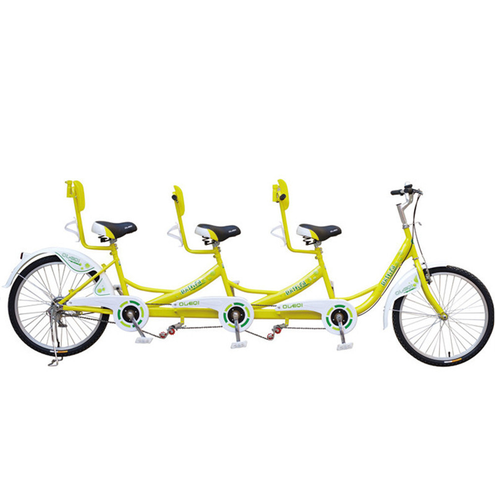 Hot sale 3 person touring bicycle 2 wheel surrey bike 3 seats tandem bike cycle for public park use