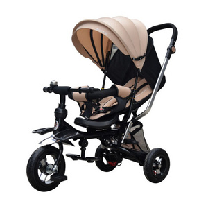 High quality 3 wheel kids trike 4 in 1 air tire 12 inch wheels baby tricycle with sun umbrella