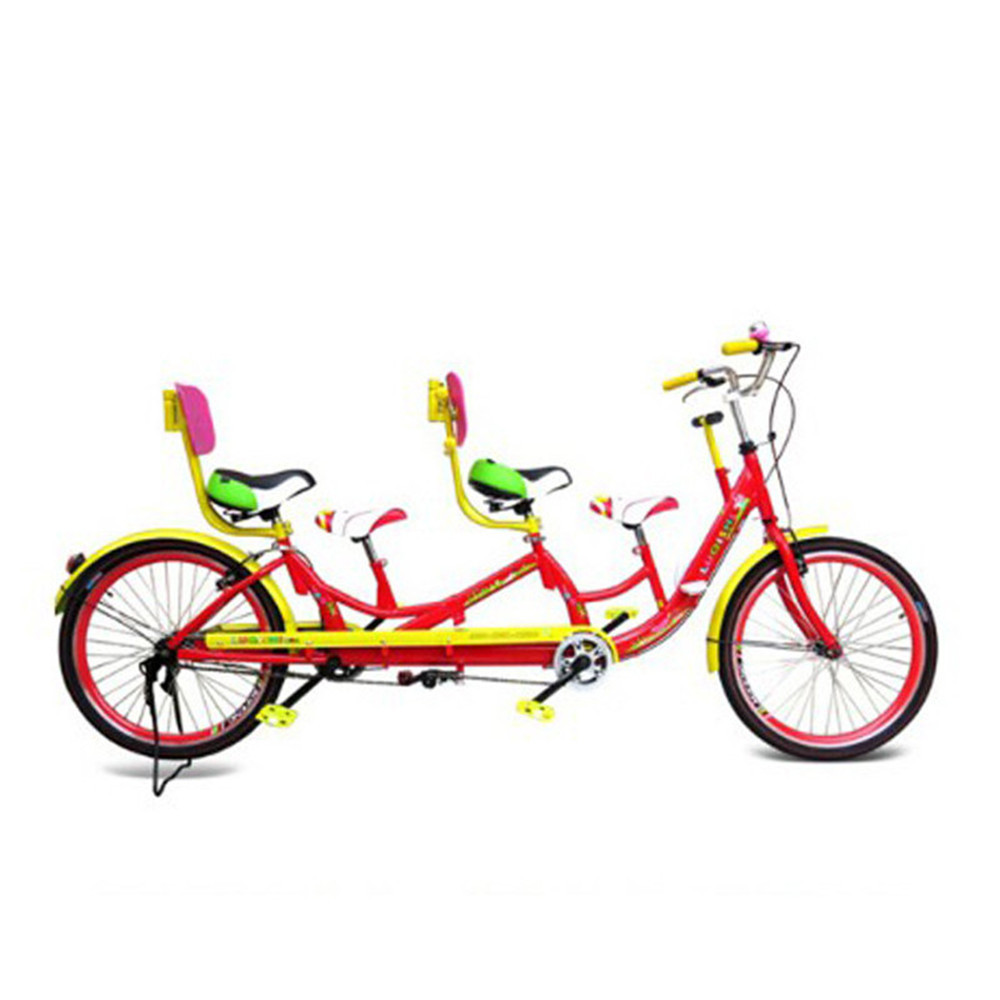 New design 2 wheel tandem bike 4 seats surrey bicycle for adult and kids