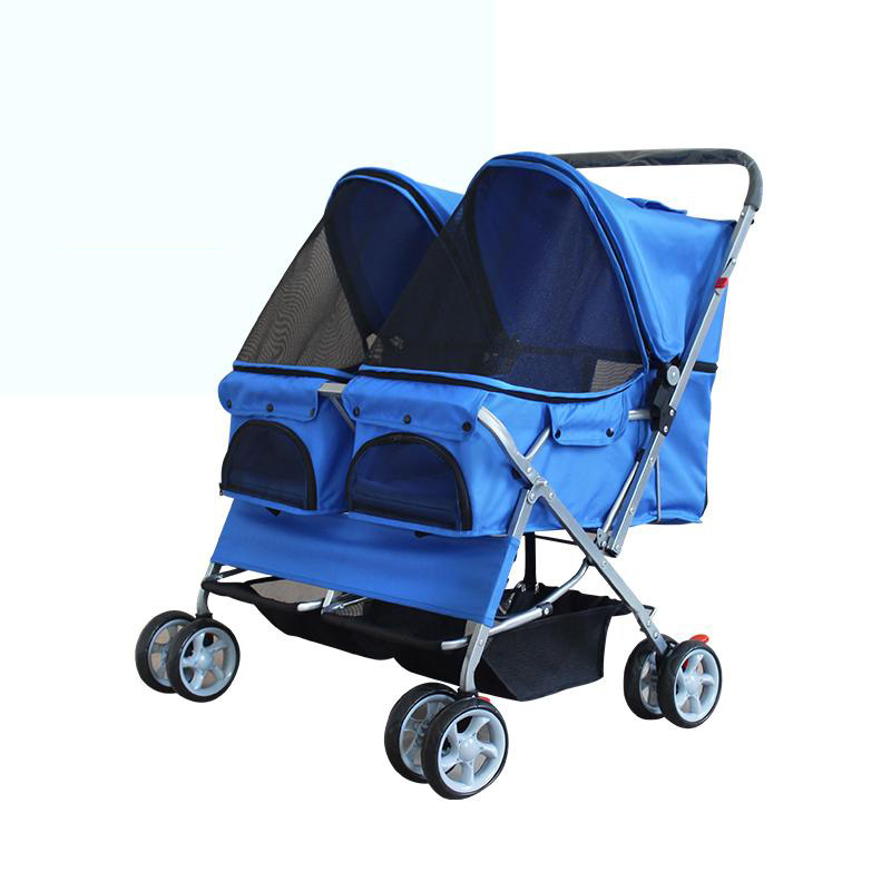 assembled twin pet stroller/dog wheelchair pet stroller/eco-friendly oxford fabric pet stroller