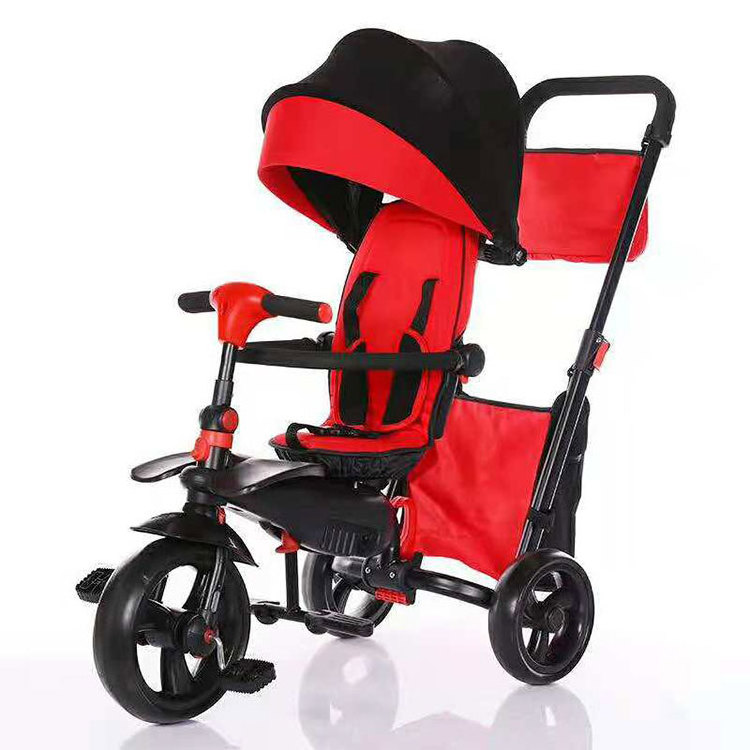 2019 latest hot  Ride on toys baby tricycle air tire / triciclo kids tricycle 3 in 1/ reverse seat child tricycle stroller baby