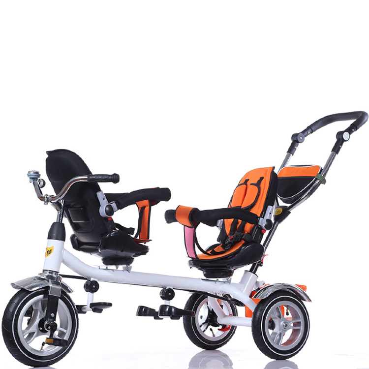 Two Seater Tricycle / Double Baby Trike / Toddler Bike With Handle