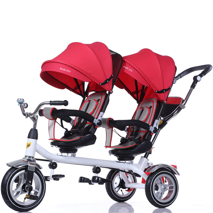 Two Seater Tricycle / Double Baby Trike / Toddler Bike With Handle