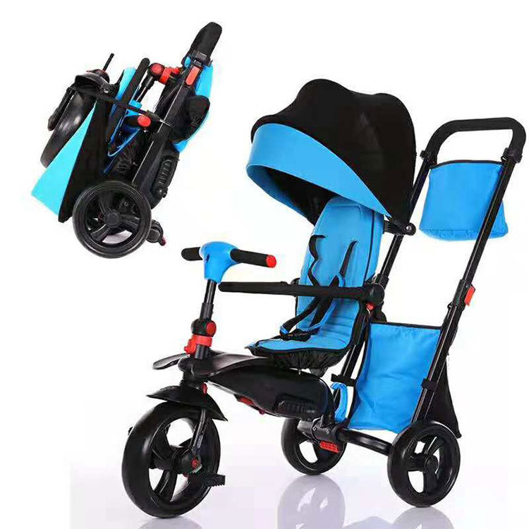 2019 latest hot  Ride on toys baby tricycle air tire / triciclo kids tricycle 3 in 1/ reverse seat child tricycle stroller baby