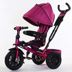 Wholesale baby tricycle with canopy / low price three wheel kid bicycle / children trike with trailer music lights