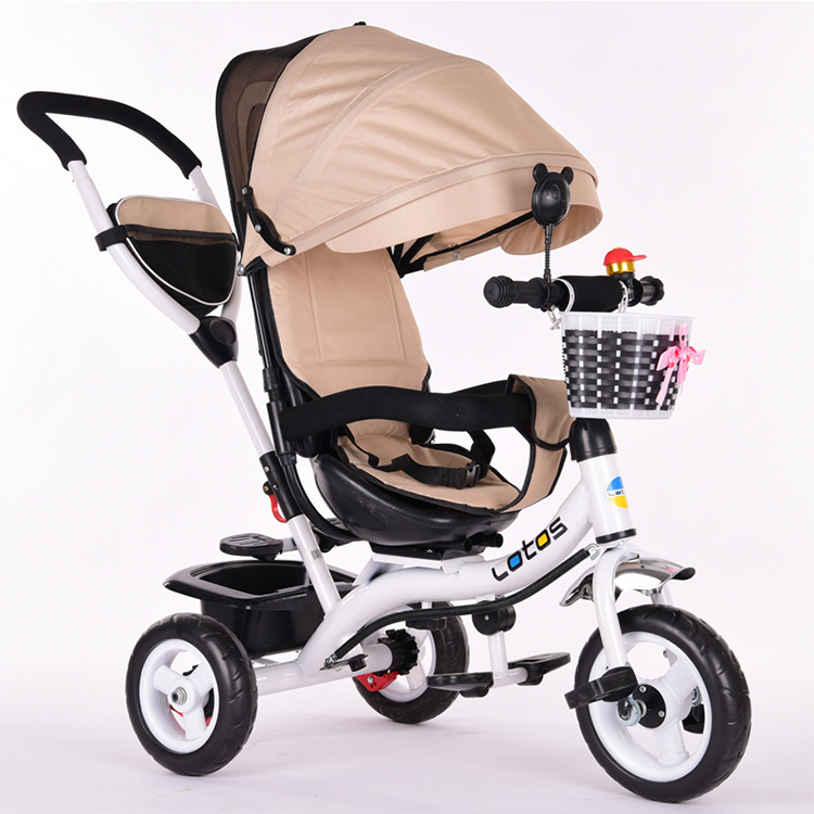 luxury baby trike with light and music / baby smart trike recliner / children 4 in 1 baby stroller tricycle for sale